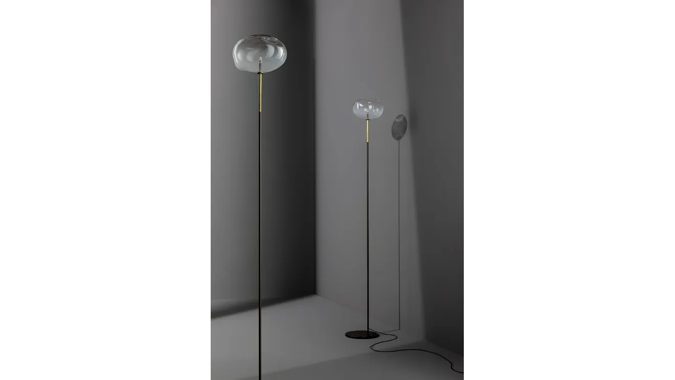 Pepita glass and metal floor lamp by Bonaldo.