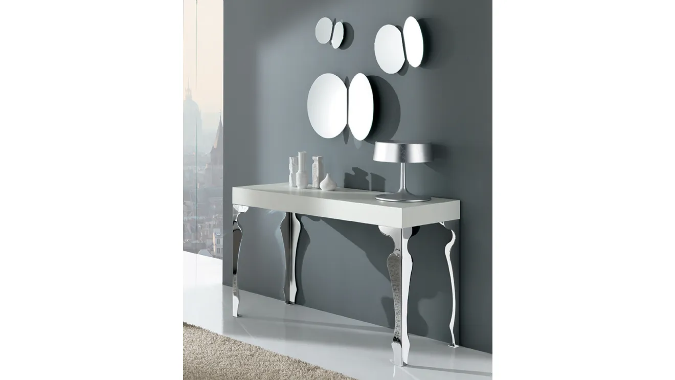 Mobile entrance Luxury lacquered wood console with steel legs by Riflessi.