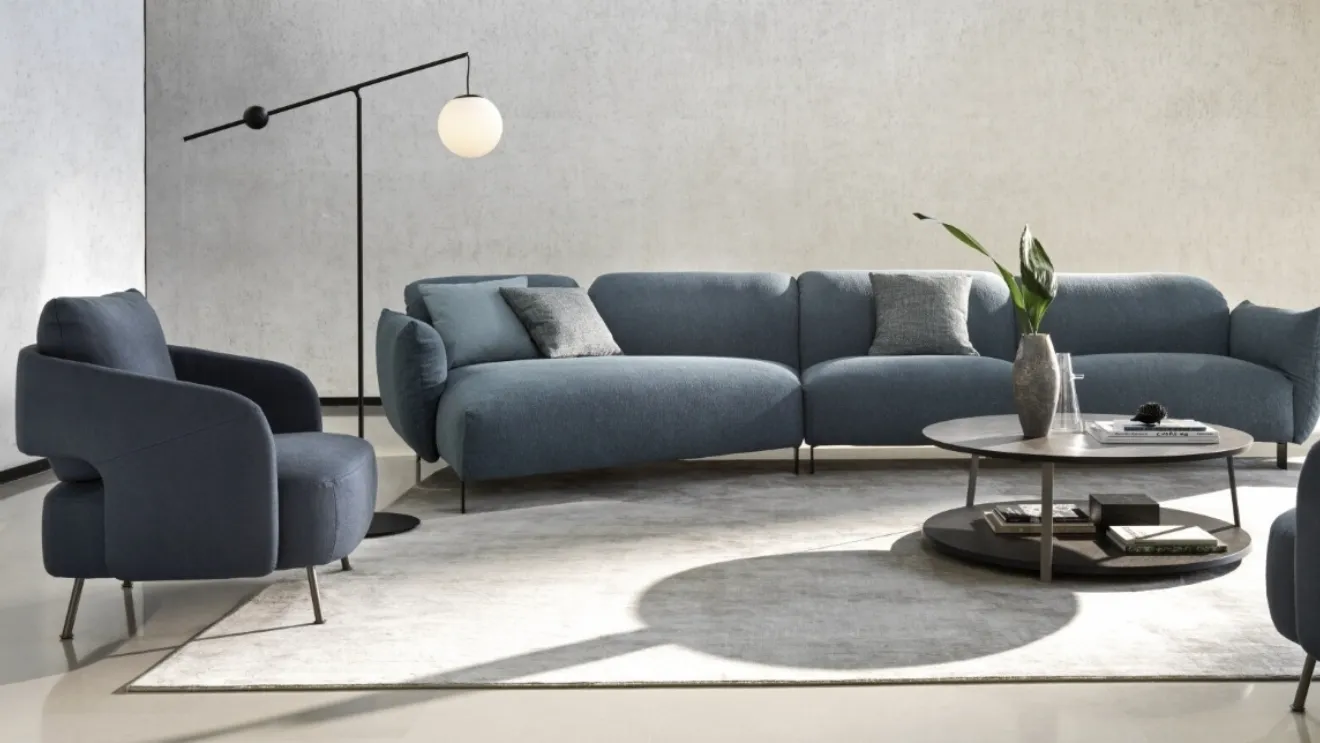 Blum fabric upholstered sofa by Ditre Italia.