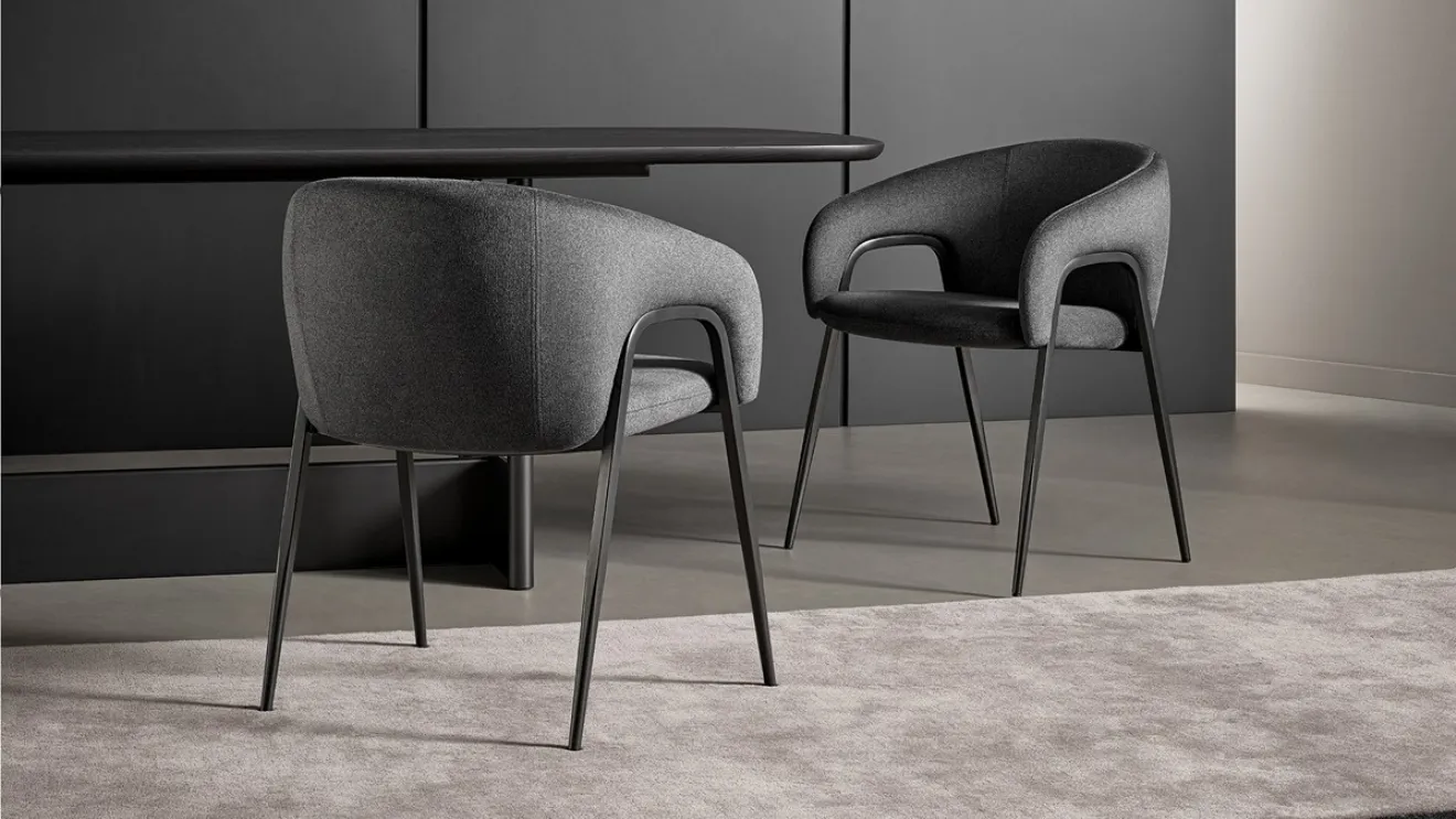 Padded fabric chair by Bonaldo