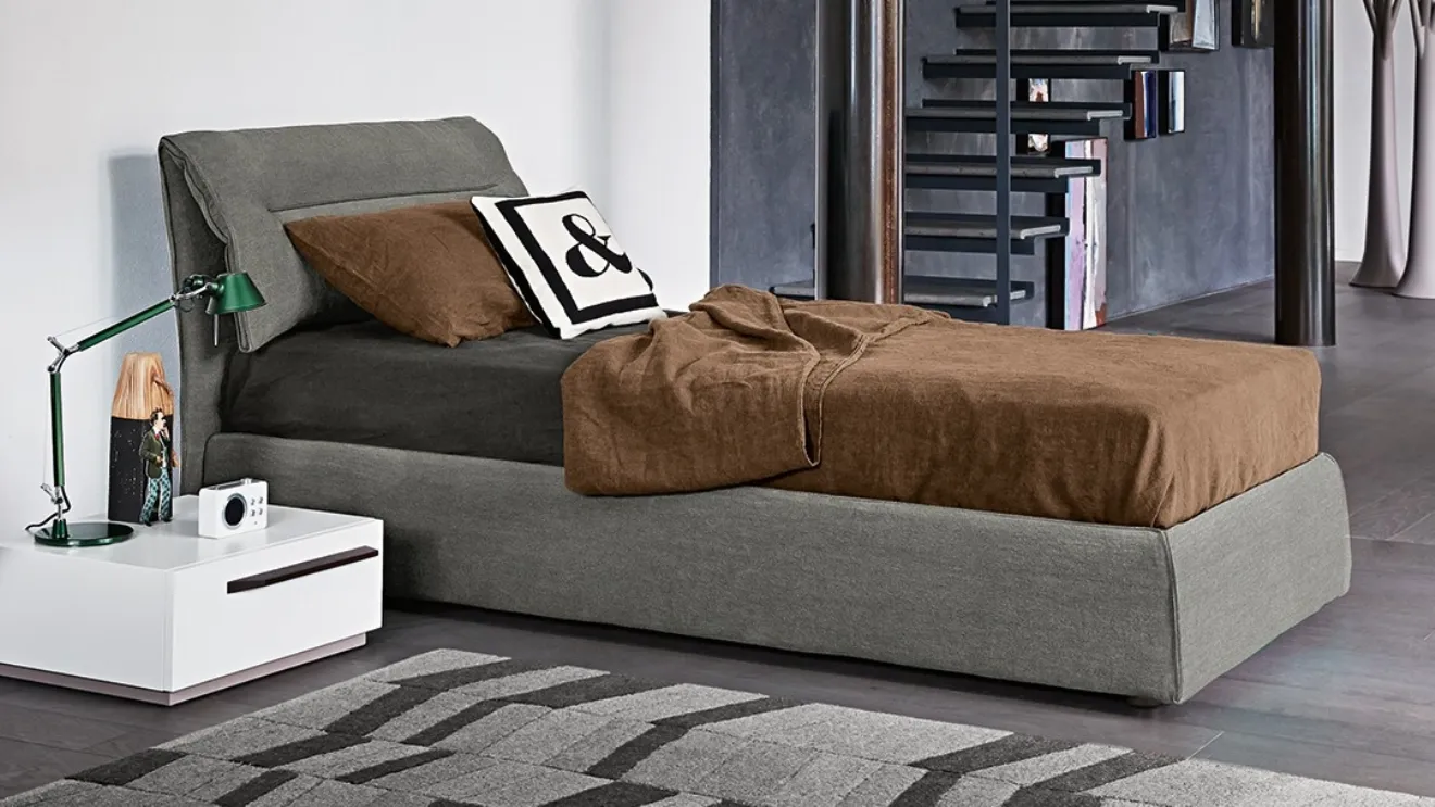 Single bed with storage box Campo by Bonaldo