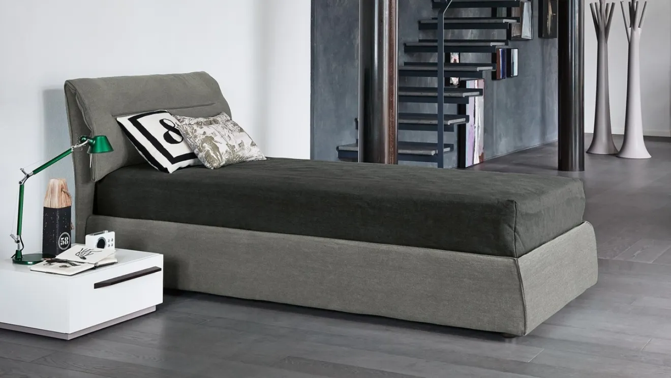 Single bed with storage box Campo by Bonaldo