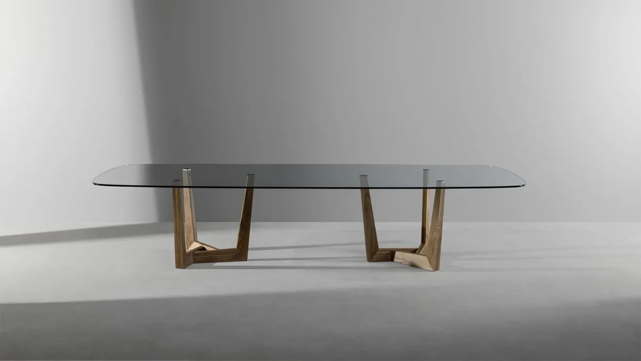 Art table with glass top by Bonaldo