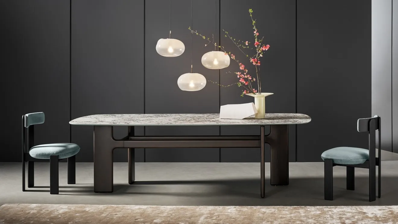 Hippos table with Bonaldo marble top