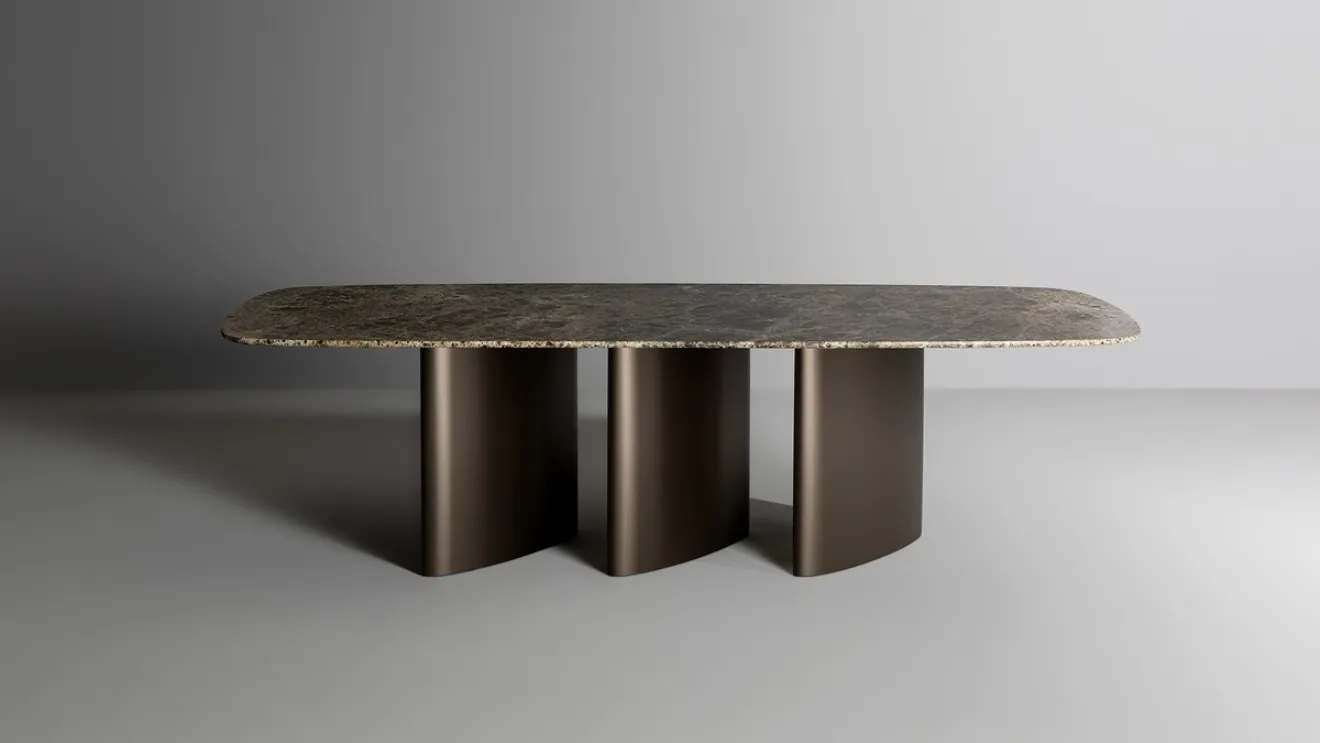 Louver Table by Bonaldo with ceramic top.