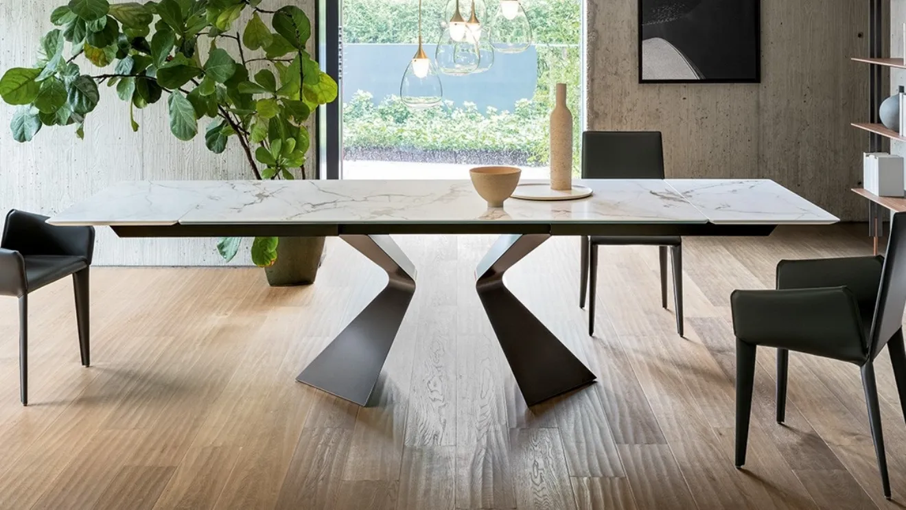 Extendable Prora table in ceramic by Bonaldo